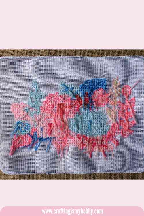 BLUE PINK ROSE CROSS STITCH EMBROIDERY - Crafting is My Hobby